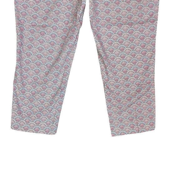 Talbots Cropped Pants Womens Trousers Pockets Stretch Pattern Casual Pink 12 - Picture 6 of 9